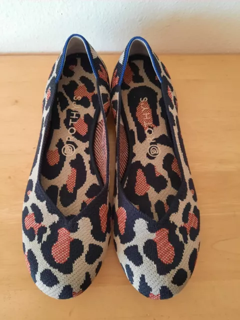 Rothy's The Flat Leopard Print Desert Cat Round Toe Slip-on Ballet Shoes Size 11