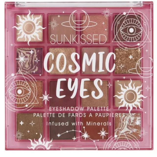 2 × Sunkissed UK Cosmic Eyes Eyeshadow Palette INFUSED WITH MINERALS 38g - Vegan