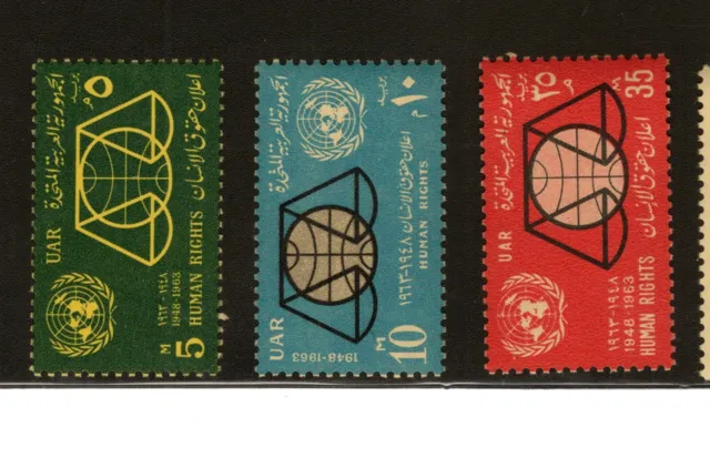 Egypt Stamp Scott #596-598, Human Rights, OG, MNH, SCV$1.50