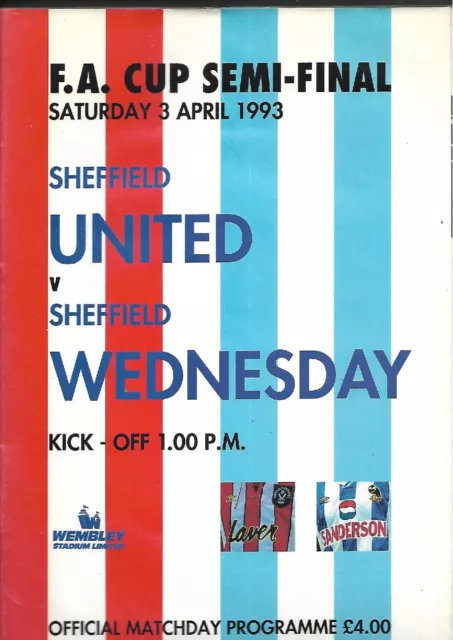 Sheffield United v Sheffield Wednesday. FA Cup Semi-Final. 1993