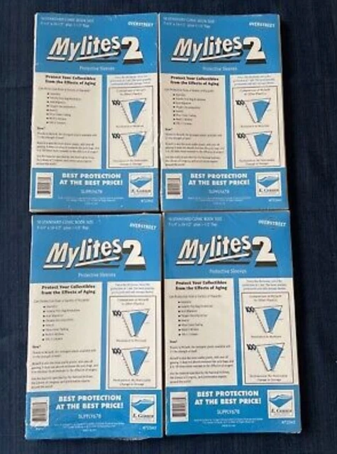 200 E Gerber Mylites 2 ML Mylar 725M2 STANDARD Comic Book Bags sleeve 4-Pack