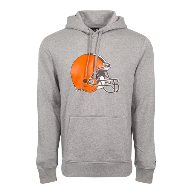 New Era Uomo Felpa con Cappuccio NFL Cleveland Browns Logo Grigio