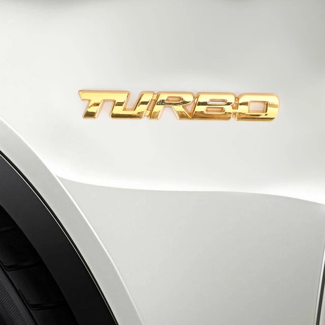 Metal 3D Turbo Logo Autocollant Autocollant Pare-Chocs Décalé Or