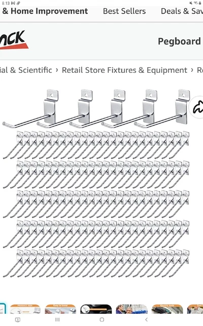 48Pcs Slatwall Hooks ( 16 Hooks Each - 4”, ) Metal Display Panel Hooks, (350)