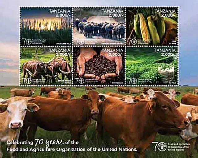 Tanzanie 2015 Uno / Schwartz M/S Sc#2762 MNH Animaux Cattle Alimentaire