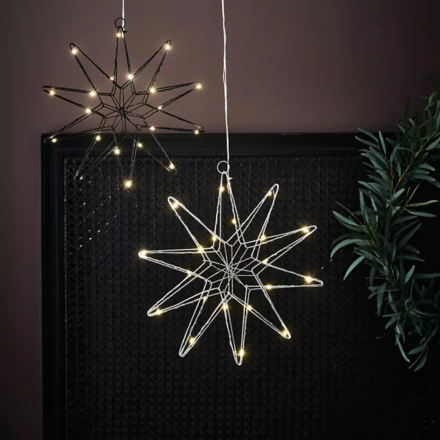 LED Stern Weihnachtsstern LED-Stern silber GLEAM  20 warmweiße LEDs 2