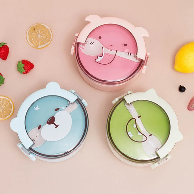 Kitchen Microwave Round Lunch Box DinnerwareKids School Office Portable Box&