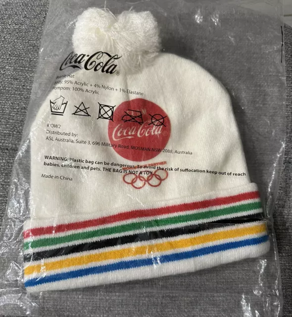 Coca Cola | White Winter Olympics Beanie | Team Coca Cola | Freepost