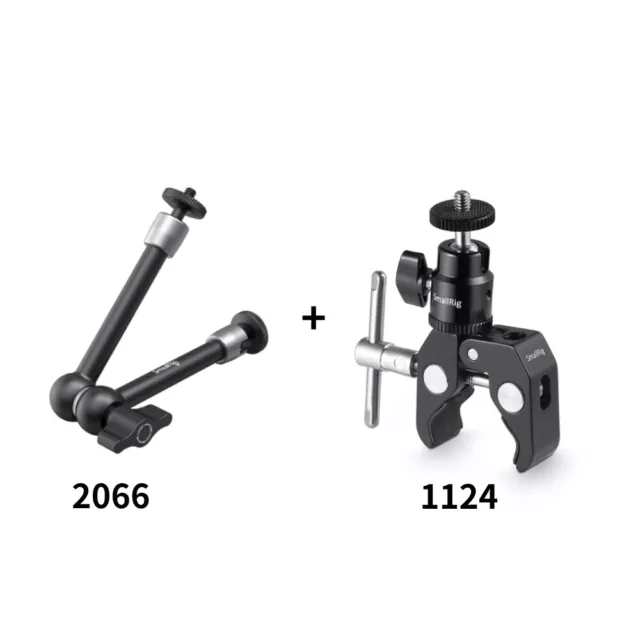 SmallRig Super Clamp Mount with Ball Head Mount 1/4" Screw+Articulating Arm 9.5”