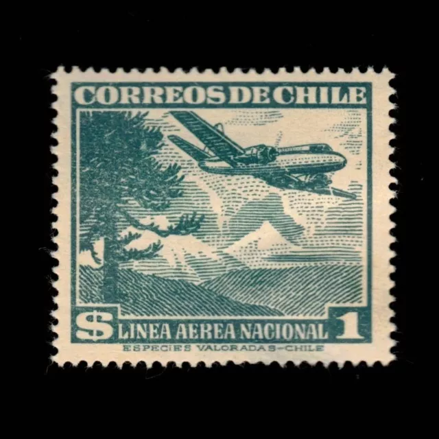 Chile, Scott C138, Air Mail, Plane & Araucanian Pine, 1950-54, MH