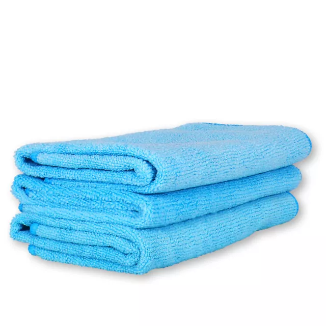 (4,30€/Stk) 3x Mikrofasertuch High Performance Blau 40 x 40 cm