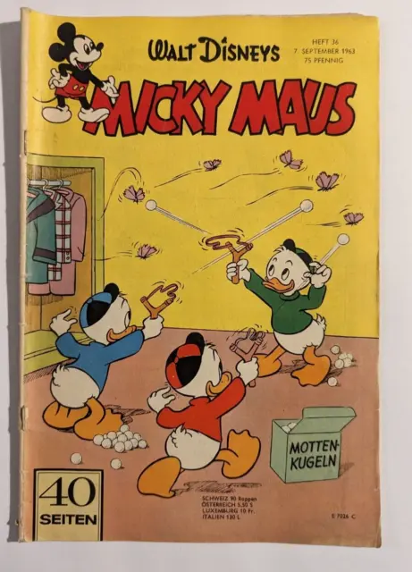 Micky Maus Heft 1963 Nr. 36 mit Gutschein/Schnipp und Sammelbild