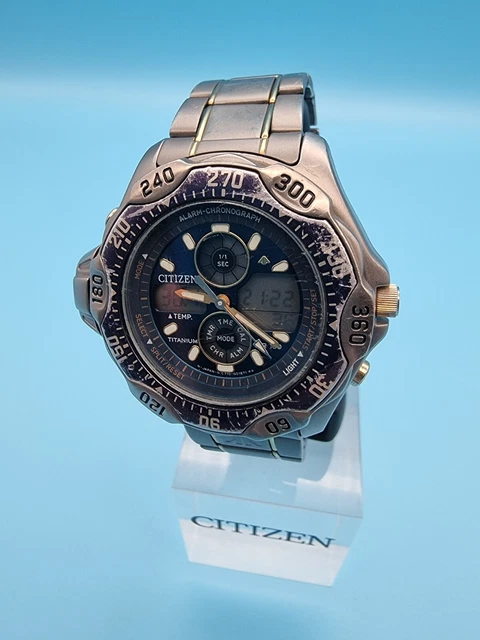 CITIZEN PROMASTER CHRONOGRAPH Titanium C710 Alarm Function Thermometer ...