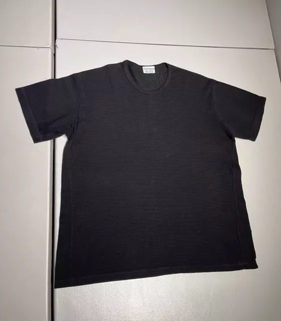 Sunspel Shirt Men's XL Black Short Sleeve Tee T Knit Cotton Thin Soft England