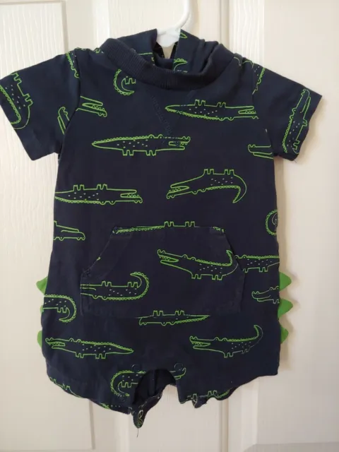Carter's Infant Baby Boy Short Sleeve Hooded Alligator Romper 3 Months