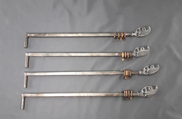 4 Vintage Adjustable Swing Arm Curtain / Drapery Rods no brackets