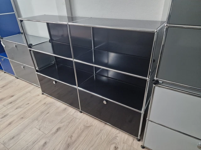 USM Haller - Highboard - 2x Klappe - 4x offen - Graphitschwarz - A430