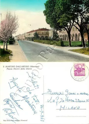 Cartolina di San Martino dall'Argine, panorama - Mantova, 1963
