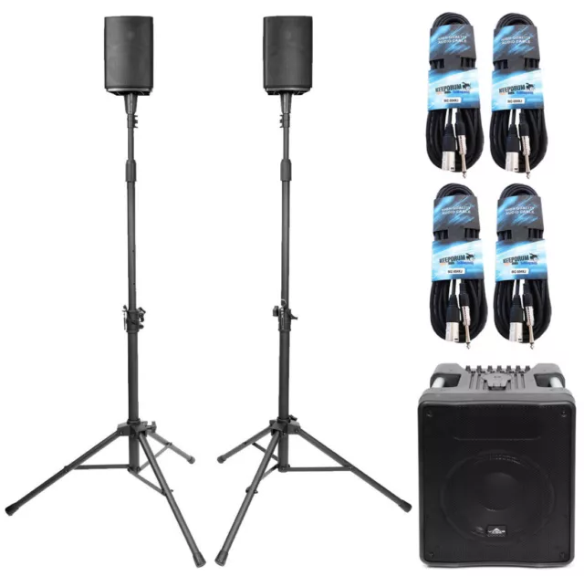 Vyrve Audio MIZAR Kompakt-PA-System Set mit 4x XLR-Klinkenkabel 10m