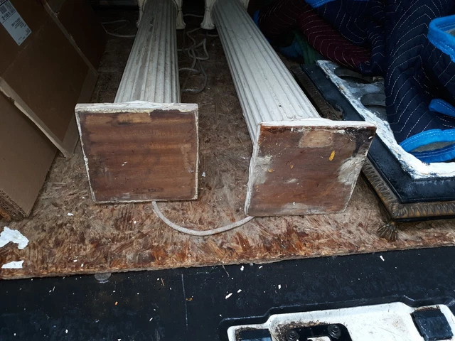 Pair Antique Wooden Architectural Salvage Columns 11