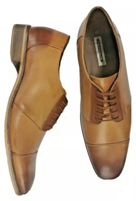 Herren Schnürschuhe Schnürer von Petrolio Gr.46 cognac-braun echtes Leder Schuhe