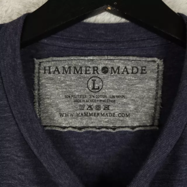 Hammer Made Shirt Mens Large Heather Blue Short Sleeve Crew Neck Casual Tee 3