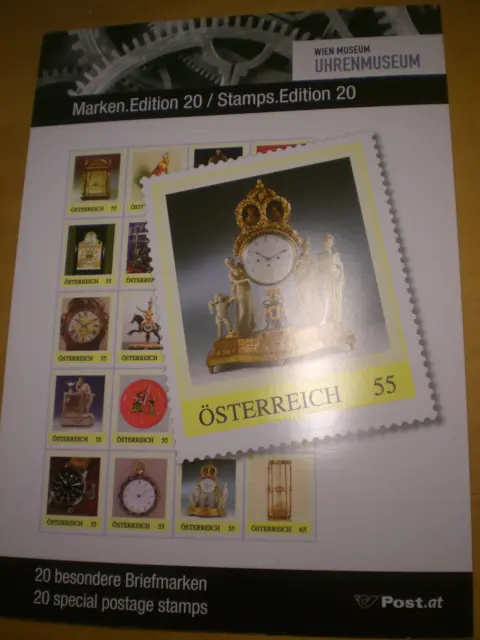 Österreich PM Sondermarken Bogen Uhrenmuseum Wien postfr in Mappe
