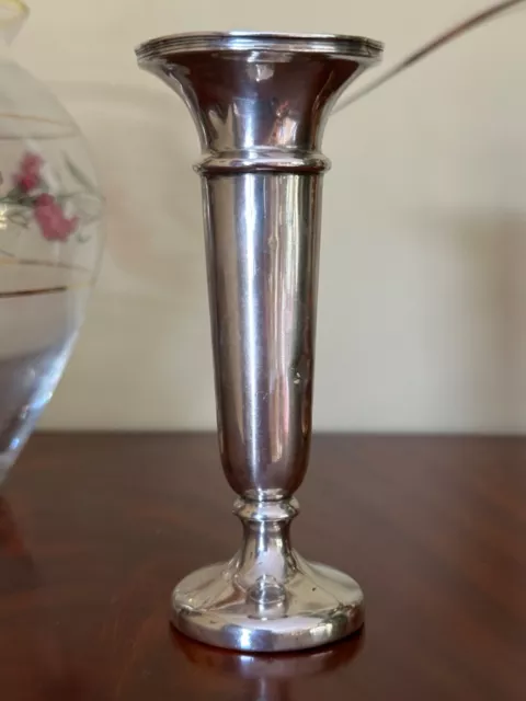Antique Solid Silver Bud Vase  approx 76 gms…weighted