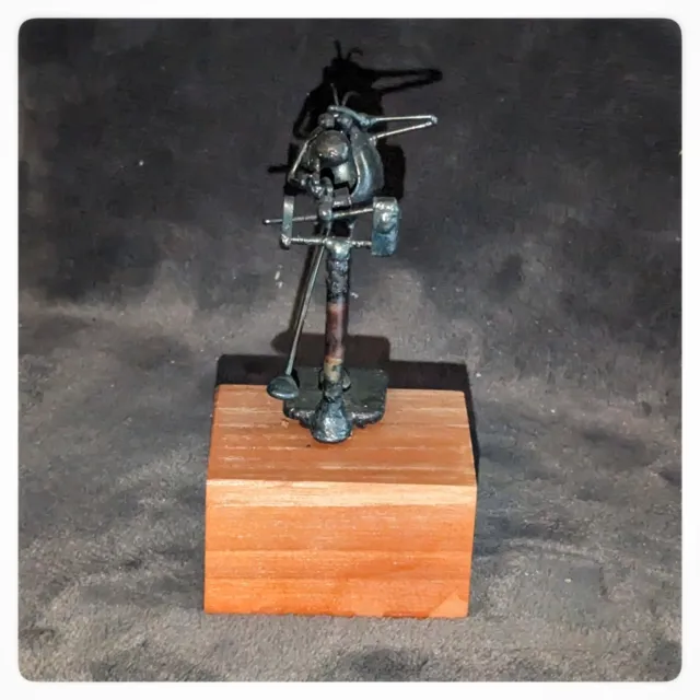 Vintage 1984 Original Flea Metal Weigh In Flea Metal Sculpture Figurine!