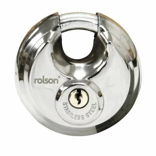 Cadenas Disque Acier inoxydable Cadena Rond Disc 70mm en inox + 2 clés ROLSON