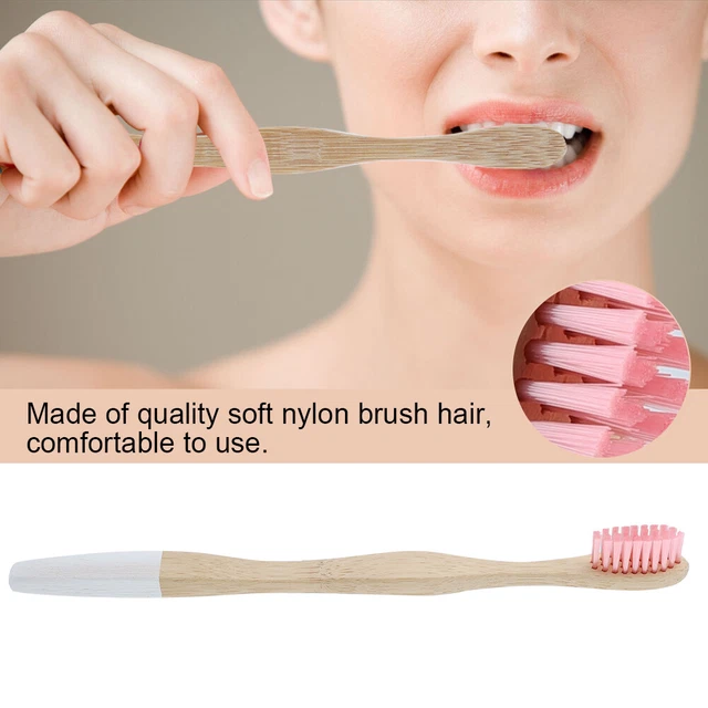 Cepillo de cabello suave ecológico mango de bambú cepillo de dientes para adultos cuidado oral MX