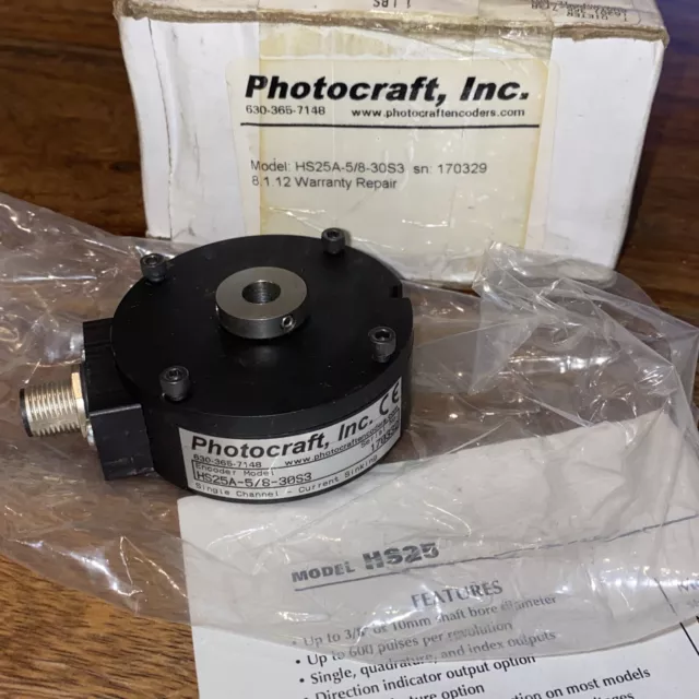 PHOTOCRAFT HS25A-5/8-30S3 PROGRAMMABLE Incremental Shaft ENCODER / NEW, TM1