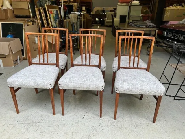 A Set of Six Good Quality Oak Mid Century Dining Chairs by Gordon Russell