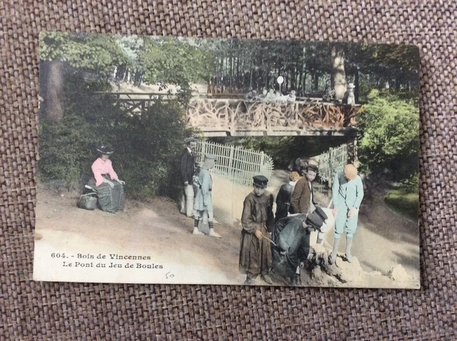 Cpa Wood De Vincennes Le Pont Du Game De Boules