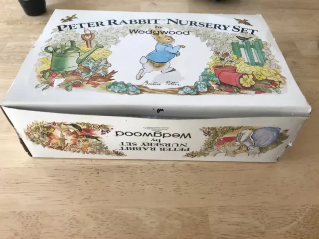 Peter Rabbit Nursery Baby Gift Set 3p Wedgwood Beatrix Potter Cup, Bowl, Plate