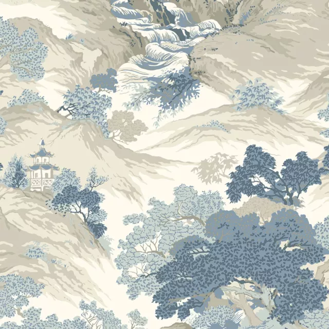 Archives Oriental Landscape Wallpaper China Blue - Crown M1190