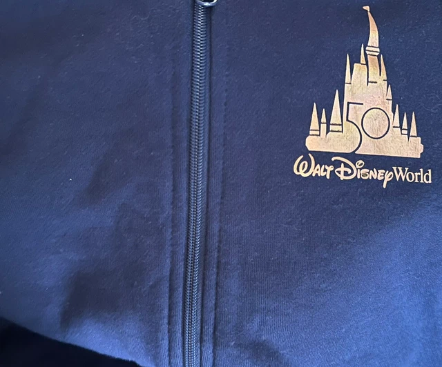 NEW Disney Hoodie kids large Blue 50th Anniversary Mickey Minnie Mouse Donald