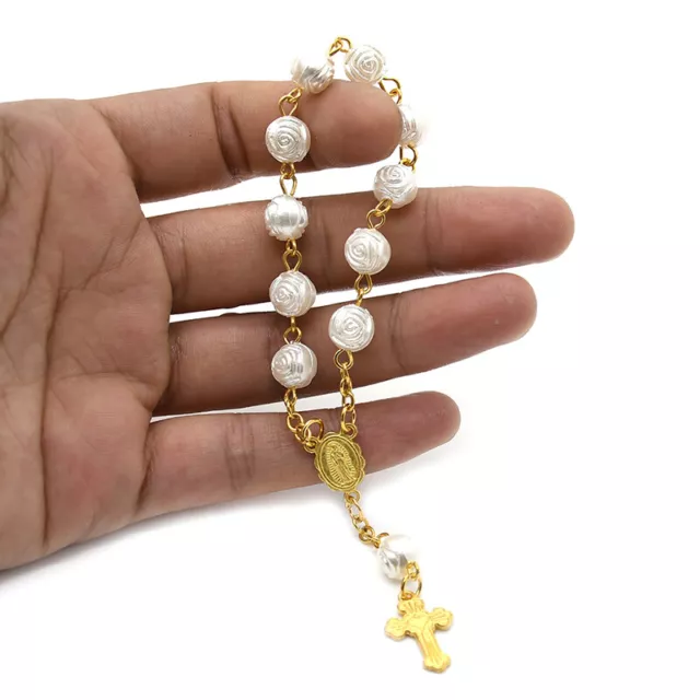 Catholic for Cross Finger Chain Mini Rosary Finger Baptism