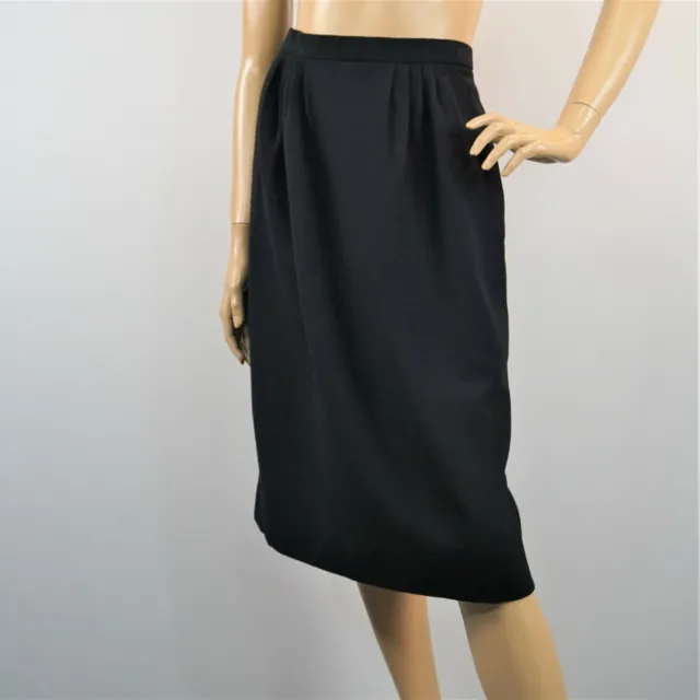 Vintage Carlisle Wool Skirt Black Pencil Skirt Waist Sz 26 British Crown Colony