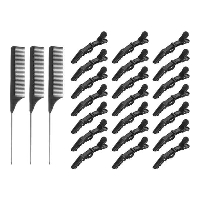 Set pettine per capelli Abs clip per tingere i capelli fermacapelli in alligatore nero