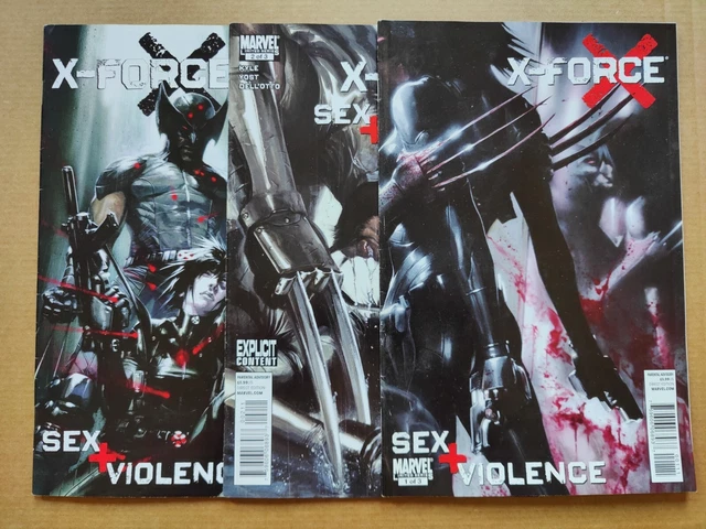 Marvel X-FORCE SEX AND VIOLENCE #1-3 Midgrade VG/FN 1 2 3 DELL OTTO Art
