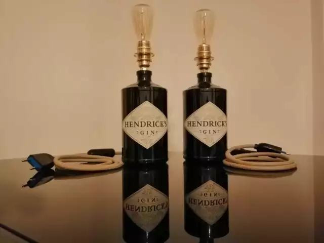 Lampada da bottiglia Gin HENDRIK'S abatjour stile vintage lampada tipo edison