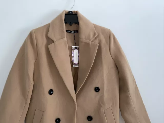 Boohoo Camel Women Coat Size 6 Tall Nwt 2