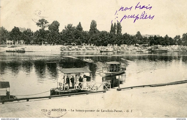 9156 cpa 92 Asnières - le Bateau smugur de Levallois Perret