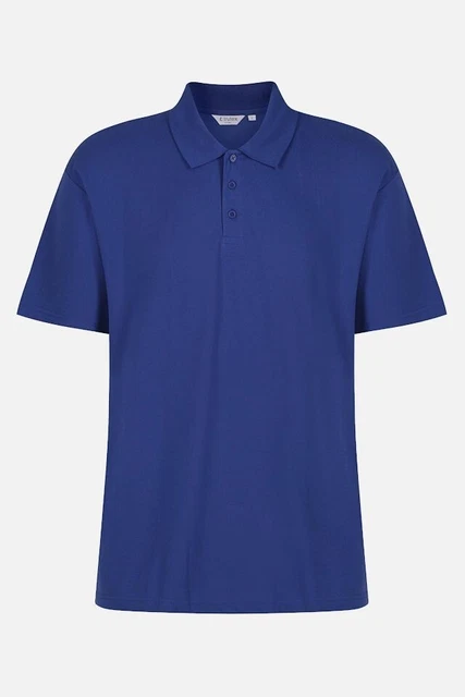 Polo blu reale vestibilità standard manica corta made to Last School taglia 14 anni