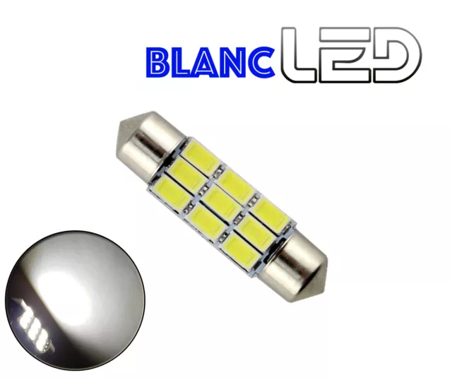 1 Ampoule navette LED BLANC pur C10W 41 mm 41mm Résistances anti erreur Canbus