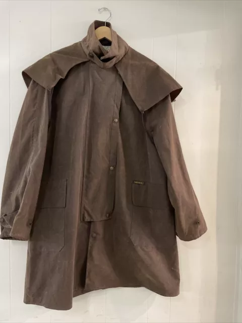 Driza Bone 6 Large Waxed Cotton Riding Short Coat Brown Duster Cowboy Western