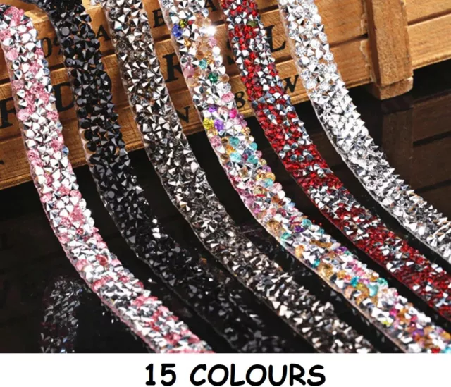 10mm Hotfix Glitter Trim Ribbon Silver Red Gold Mixed Glue On Shoes Bags 1330