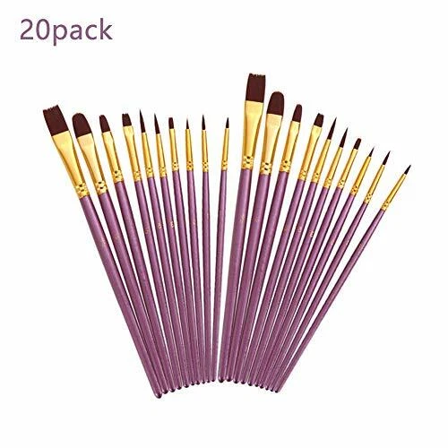 Set di 20 Pennelli da Pittura, Pennelli per Capelli in Nylon, per Pittura (e7W)
