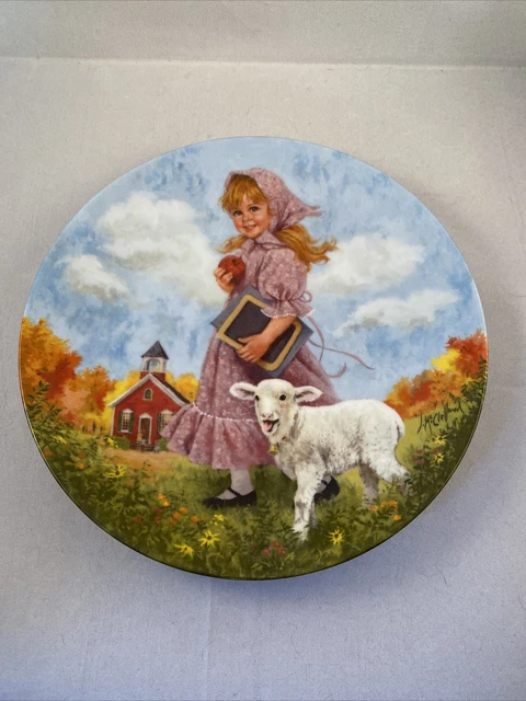 1985 Reco Mary Had A Little Lamb Mother Goose Series John Mc Clelland Plate Vtg